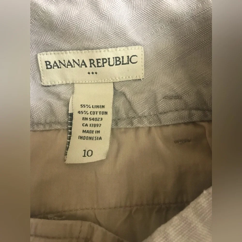 BANANA Republic Factory Womens Linen Mid Rise Wide Leg Lightweight Pants Size 10